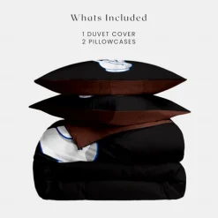 Doughnut Print Duvet Cover Set 100% Cotton Soft Comfortable Bedding Set with Fun Doughnut Design Cozy and Stylish Perfect for Bedroom Decor Easy to Care for Machine Washable