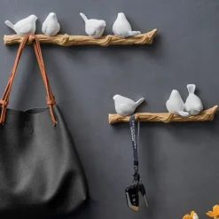 Doves Wall Hook Resin Bird Creative Door Key Wall Coat Hook Coat Rack Wall Decoration Hook Nordic Coat Hook Porch Hanger Decorative Hook