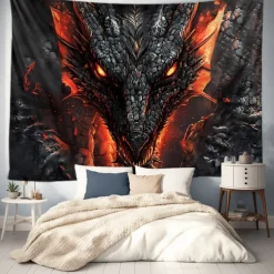 Dragon Animal Hanging Tapestry Wall Art Large Tapestry Mural Decor Photograph Backdrop Blanket Curtain Home Bedroom Living Room Decoration