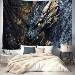 Dragon Animal Hanging Tapestry Wall Art Large Tapestry Mural Decor Photograph Backdrop Blanket Curtain Home Bedroom Living Room Decoration