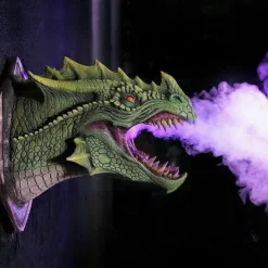 Dragon Sculpture with LED Smoked Effect, 3D Wall Art Hanging Statue for Garden or Home Decor
