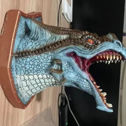 Dragon Sculpture with LED Smoked Effect, 3D Wall Art Hanging Statue for Garden or Home Decor