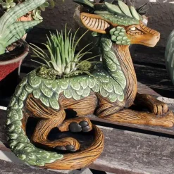 Dragon Succulent Planter, Creative Garden Guardian Statue, Ideal Sculpture & Figurines, Home Decor, Gift