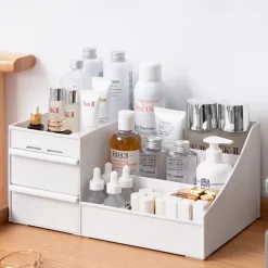 Drawer Makeup Storage Box Cosmetic Storage Box Desktop Dresser Organizer Container Jewelry Lipstick Cosmetics Storage Rack Large Capacity