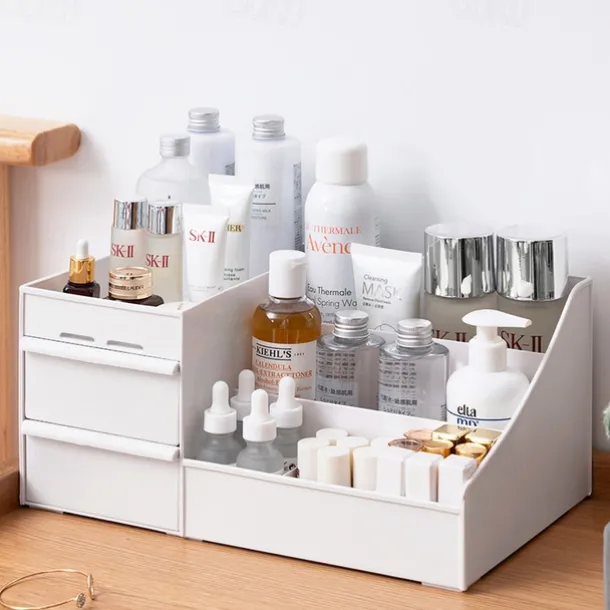 Drawer Makeup Storage Box Cosmetic Storage Box Desktop Dresser Organizer Container Jewelry Lipstick Cosmetics Storage Rack Large Capacity