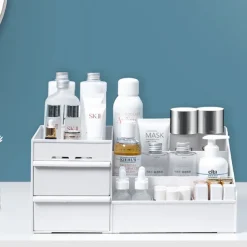 Drawer Makeup Storage Box Cosmetic Storage Box Desktop Dresser Organizer Container Jewelry Lipstick Cosmetics Storage Rack Large Capacity