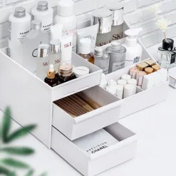Drawer Makeup Storage Box Cosmetic Storage Box Desktop Dresser Organizer Container Jewelry Lipstick Cosmetics Storage Rack Large Capacity