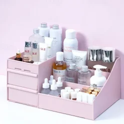 Drawer Makeup Storage Box Cosmetic Storage Box Desktop Dresser Organizer Container Jewelry Lipstick Cosmetics Storage Rack Large Capacity
