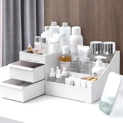 Drawer Makeup Storage Box Cosmetic Storage Box Desktop Dresser Organizer Container Jewelry Lipstick Cosmetics Storage Rack Large Capacity