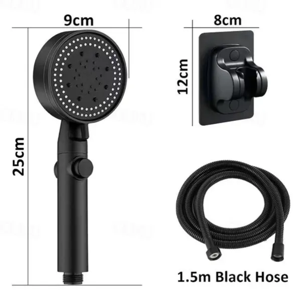 Drill-Free High Pressure Handheld Shower Head Set with ON/OFF Pause Switch 5 Spray Modes Water Saving Showerhead, Detachable Shower Accessories Bracket