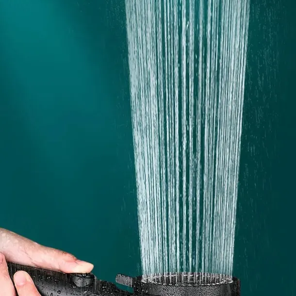 Drill-Free High Pressure Handheld Shower Head Set with ON/OFF Pause Switch 5 Spray Modes Water Saving Showerhead, Detachable Shower Accessories Bracket