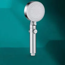 Drill-Free High Pressure Handheld Shower Head Set with ON/OFF Pause Switch 5 Spray Modes Water Saving Showerhead, Detachable Shower Accessories Bracket
