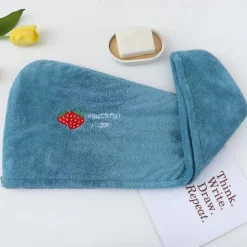 Dry Hair Cap Embroidery Cap Double-Layer Shower Cap Quick-Drying Strong Water Absorption Thickened Home Bag Hair Dry Hair Towel Back To School College Student