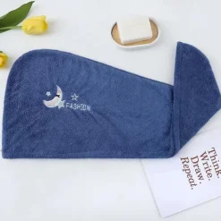 Dry Hair Cap Embroidery Cap Double-Layer Shower Cap Quick-Drying Strong Water Absorption Thickened Home Bag Hair Dry Hair Towel Back To School College Student