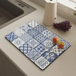 Drying Mat For Kitchen Counter Coffee Patterntableware Drying Mat Table Insulation Mat Protect Countertops And Tableware Bowl And Chopsticks Drying Mat Absorbent Dishes Drainer Mats