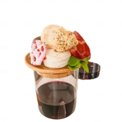 Dual Use Wine Glass Charcuterie Topper, Wine Glass Charcuterie Board Topper, Bamboo Vertical Wine Glass Topper Coasters for appetizers and Desserts
