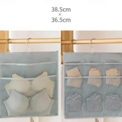 Dual-Sided Hanging Closet Organizer Pocket for Underwear Stocking Toiletries Accessories Bra Dresser Panty Socks Drawers Home Basics