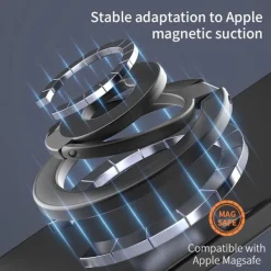 Dual-Sided Magnetic Phone Mount - Strong Suction for Car/Desk, 360 Adjustable, Compatible with iPhone, Samsung, Google, Moto Series Cases