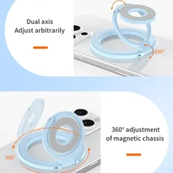 Dual-Sided Magnetic Phone Mount - Strong Suction for Car/Desk, 360 Adjustable, Compatible with iPhone, Samsung, Google, Moto Series Cases