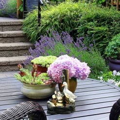 Duck Family Patio Statue, Cute Resin-Duck Animal Sculpture, Animal Garden Statue Decoration, Patio Yard Lawn Ornaments, Creative Resin Outdoor Sculpture, Gifts for Family and Friends