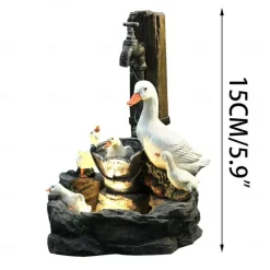 Duck Family Patio Statue, Cute Resin-Duck Animal Sculpture, Animal Garden Statue Decoration, Patio Yard Lawn Ornaments, Creative Resin Outdoor Sculpture, Gifts for Family and Friends