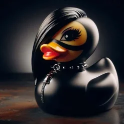 Duck Statue Decor Goth Satanic Duck, Gothic Punk Resin Collectible Figurines Ducks, Cute Little Duck Statue Crafts, Novelty Decorative Satan Duck Ornaments Halloween Decoration
