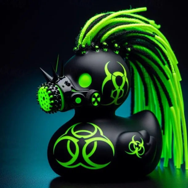 Duck Statue Decor Resin Collection Satanic, Punk, Gothic, and Rock'n'Roll Ducks - Perfect Additions for Mrs. Valentina's Eccentric and Dark-themed Display