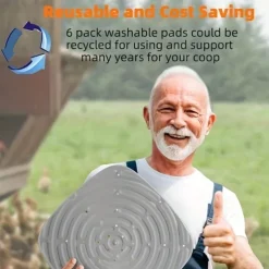 Durable Chicken Nesting Pads 6pcs Durable Washable Chicken Nesting Pads 14.2x12 Inches Reusable Nest Box Liners For Laying Eggs, Farm Hen Supplies