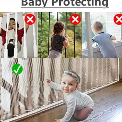 Durable Child Safety Protective Net Multipurpose Bannister Guard Deck Fence Fine Mesh Protect for Balcony Garden Yard Stairs