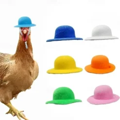 Durable Polyester Fiber Fun Chicken Hat with Drawstring Closure for Poultry Protection, Suitable for Various Chicken Breeds