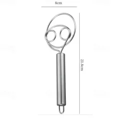 Durable Stainless Steel Flour Cake Mixer - Outdoor Hand Crank Whisk for Long-Lasting Baking and Cooking