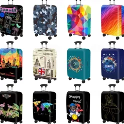 Durable Travel Luggage Cover, Dacron Elastic Suitcase Cover Protector, Foldable Washable Luggage Cover Protector