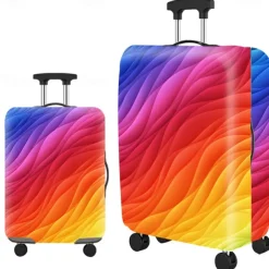 Durable Travel Luggage Cover, Dacron Elastic Suitcase Cover Protector, Foldable Washable Luggage Cover Protector