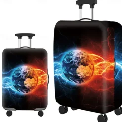 Durable Travel Luggage Cover, Dacron Elastic Suitcase Cover Protector, Foldable Washable Luggage Cover Protector