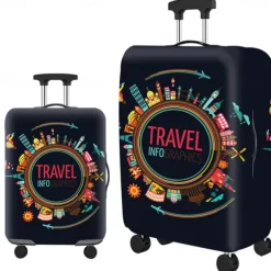 Durable Travel Luggage Cover, Dacron Elastic Suitcase Cover Protector, Foldable Washable Luggage Cover Protector
