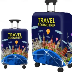 Durable Travel Luggage Cover, Dacron Elastic Suitcase Cover Protector, Foldable Washable Luggage Cover Protector