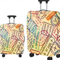 Durable Travel Luggage Cover, Dacron Elastic Suitcase Cover Protector, Foldable Washable Luggage Cover Protector