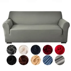 Dustproof All-powerful Slipcovers Stretch Sofa Cover Burgundy Super Soft Fabric Couch Cover With One Free Boster Case(Chair/Love Seat/3 Seats/4 Seats)