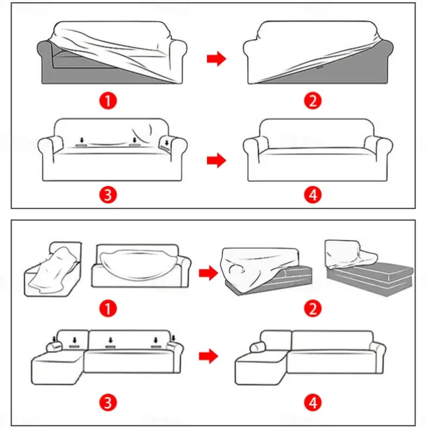 Dustproof All-powerful Slipcovers Stretch Sofa Cover Burgundy Super Soft Fabric Couch Cover With One Free Boster Case(Chair/Love Seat/3 Seats/4 Seats)