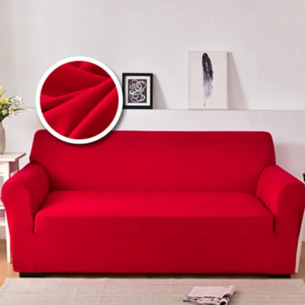 Dustproof All-powerful Slipcovers Stretch Sofa Cover Burgundy Super Soft Fabric Couch Cover With One Free Boster Case(Chair/Love Seat/3 Seats/4 Seats)