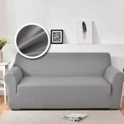 Dustproof All-powerful Slipcovers Stretch Sofa Cover Burgundy Super Soft Fabric Couch Cover With One Free Boster Case(Chair/Love Seat/3 Seats/4 Seats)