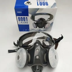 Dust-proof Integrated Respirator Mask Woodworking Tools, Reusable Half Mask with Goggles, Anti-dust Mask for Spray Painting Woodworking, Safety Construction Gear, Protector