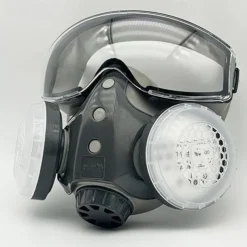 Dust-proof Integrated Respirator Mask Woodworking Tools, Reusable Half Mask with Goggles, Anti-dust Mask for Spray Painting Woodworking, Safety Construction Gear, Protector