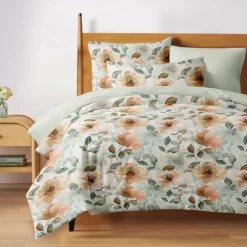 Duvet Cover Full Size Bedding Set Flowers Bed Sets Quilt Cover Soft Lightweight Comforter Cover with 2 Pillowcases for Summer Spring