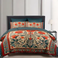 Duvet Cover Set Medieval Quilt Art The Tree of Life Pattern Duvet Cover Set Soft 3-Piece Luxury Cotton Bedding Set Home Decor Gift