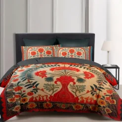 Duvet Cover Set Medieval Quilt Art The Tree of Life Pattern Duvet Cover Set Soft 3-Piece Luxury Cotton Bedding Set Home Decor Gift