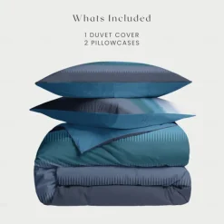 Duvet Cover Set with Casual Color Block Print, 100% Cotton, Soft and Breathable Fabric, Includes Duvet Cover and Pillowcases, Hypoallergenic and Skin-Friendly, Machine Washable, Durable, Comfortable