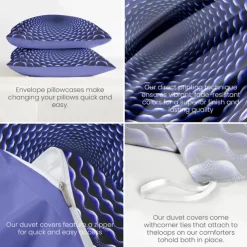 Duvet Cover Set with Optical Illusion Graphic Prints, 100% Cotton Bedding Set, Ultra-Soft and Breathable Material, Includes Duvet Cover and Pillowcases, Modern and Stylish Design, Durable