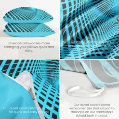 Duvet Cover Set with Optical Illusion Graphic Prints, 100% Cotton Bedding Set, Ultra-Soft and Breathable Material, Includes Duvet Cover and Pillowcases, Modern and Stylish Design, Durable