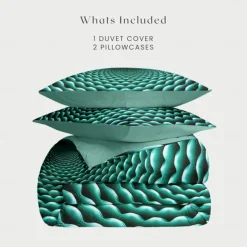Duvet Cover Set with Optical Illusion Graphic Prints, 100% Cotton Bedding Set, Ultra-Soft and Breathable Material, Includes Duvet Cover and Pillowcases, Modern and Stylish Design, Durable